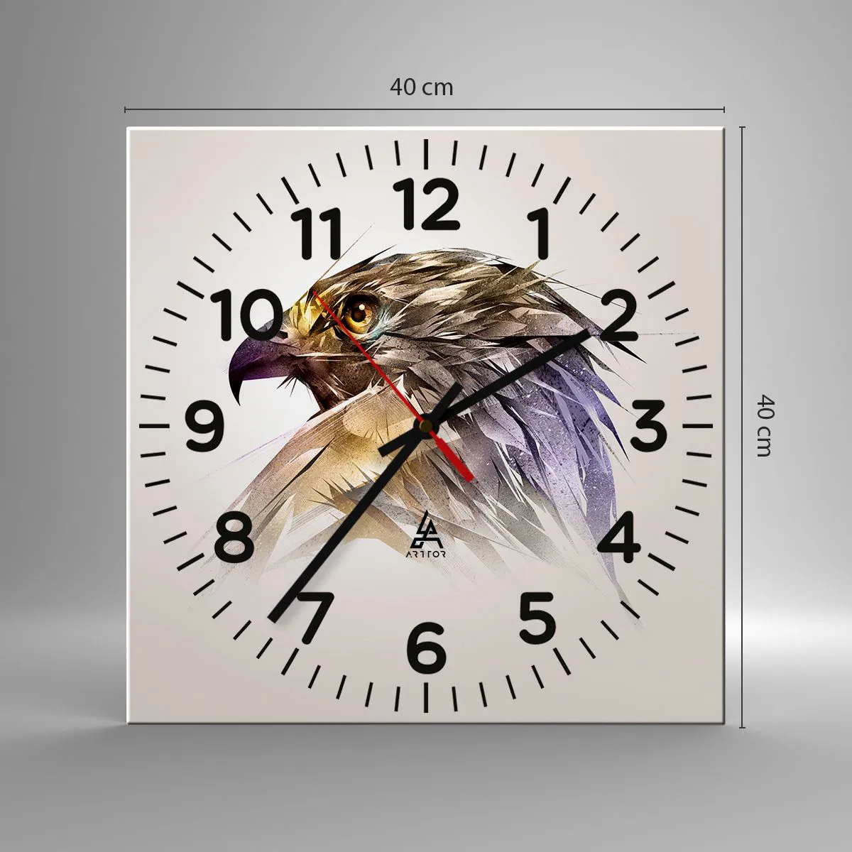 Ceas de perete - Ceas pe sticlă - Portretul unui războinic - 40x40 cm