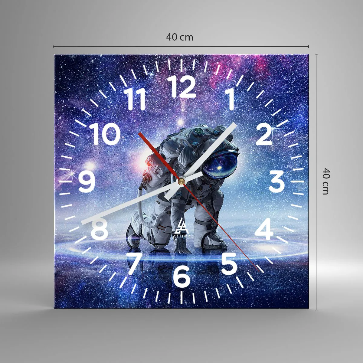 Wall clock - Clock on glass - Starry Night above Me - 40x40 cm