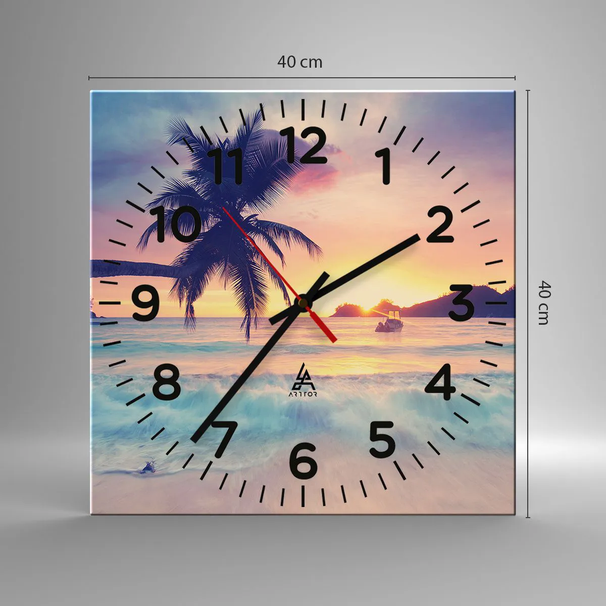 Zegar ścienny - Wieczór w zatoce - 40x40 cm