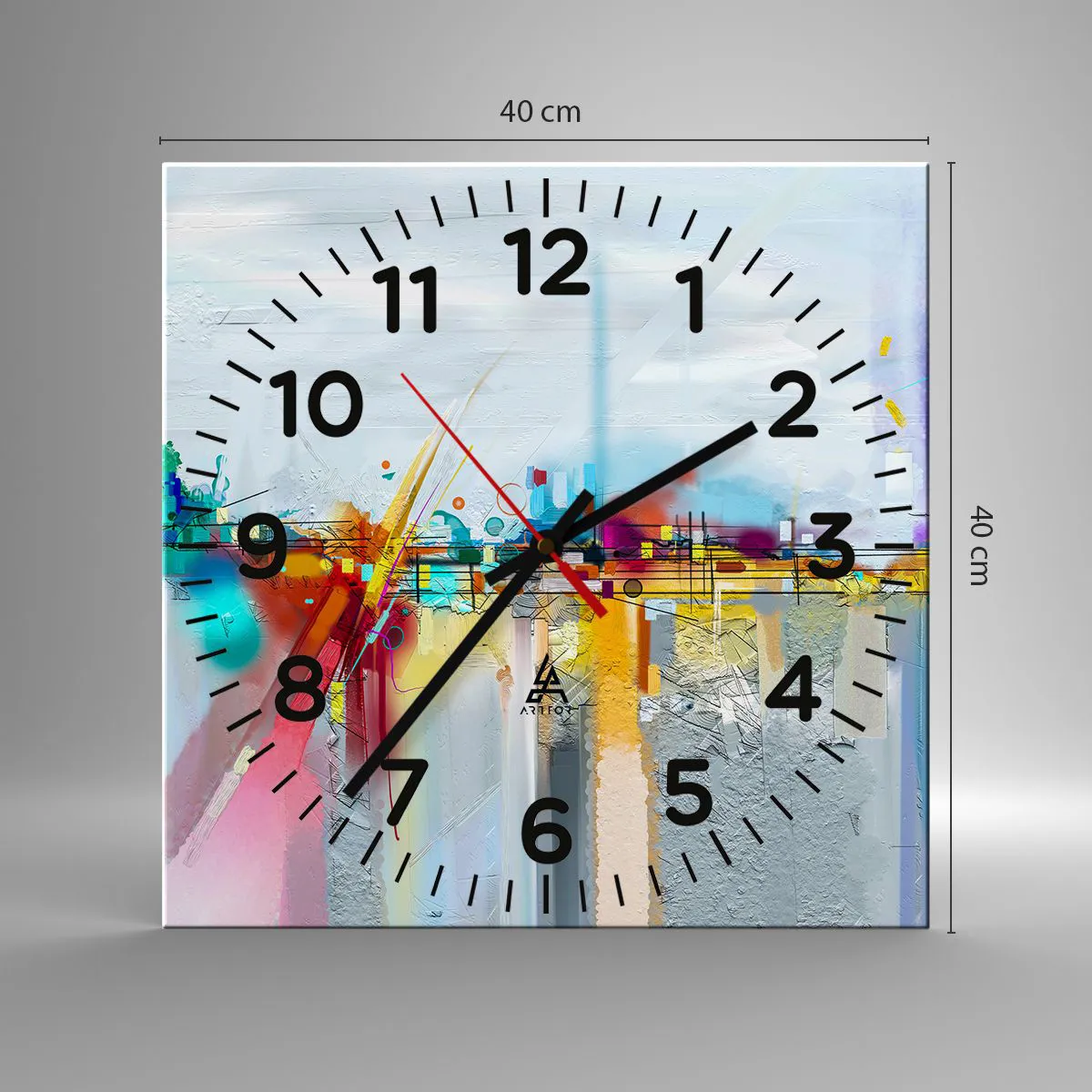 Orologio da parete - Orologio in Vetro - Il ponte della gioia sul fiume della vita - 40x40 cm