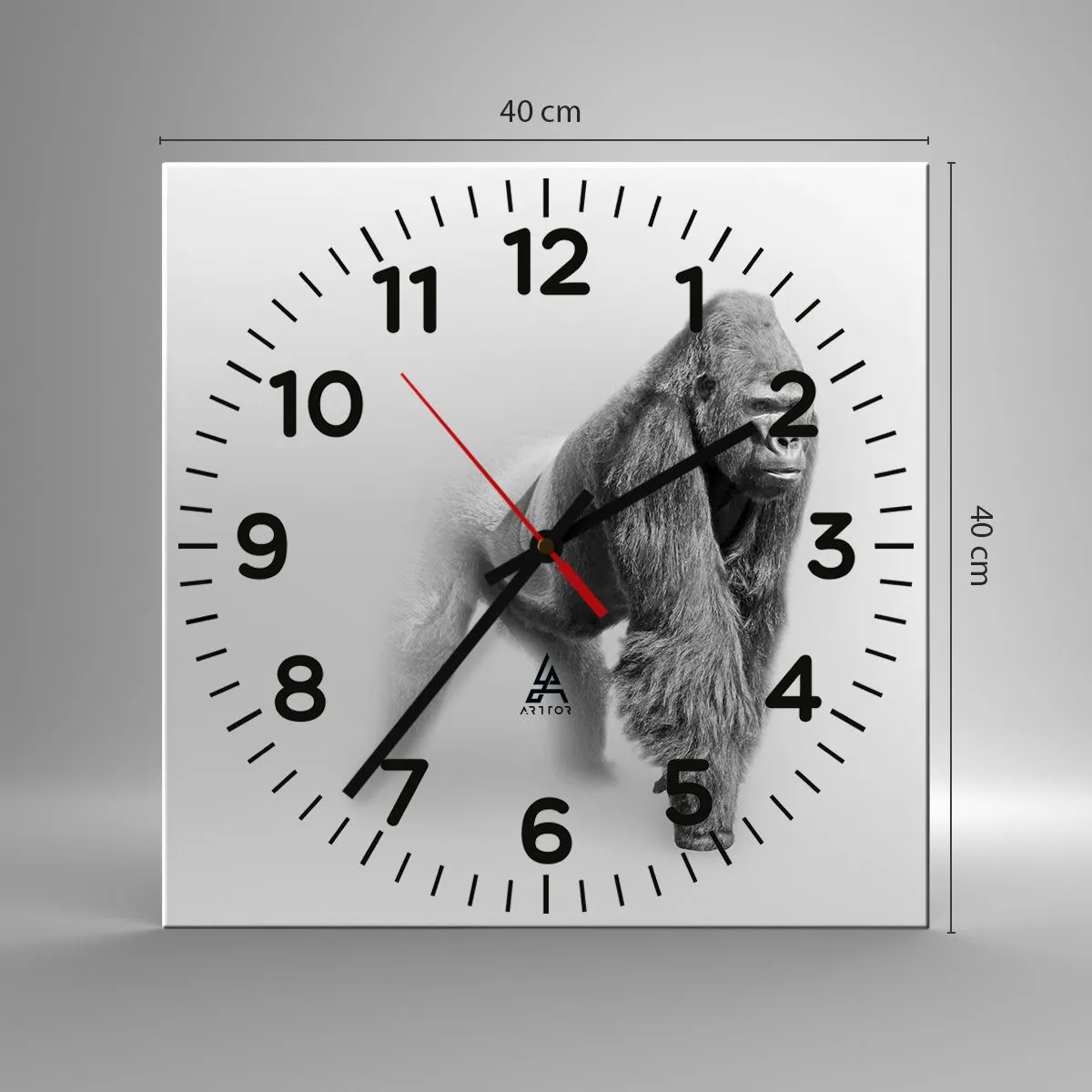 Väggklocka - Klocka på glas - Övertygad om sin styrka - 40x40 cm