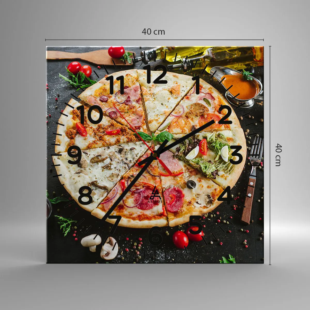 Wanduhr - Glasuhr - Eine Reihe von Geschmacksrichtungen - 40x40 cm