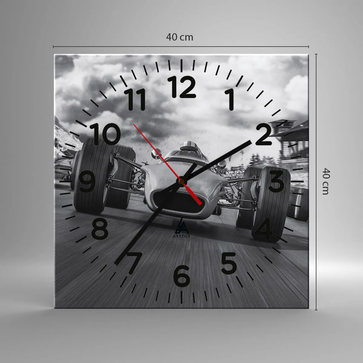 Relógio de parede - Relógio em vidro - O ronco do motor - 40x40 cm