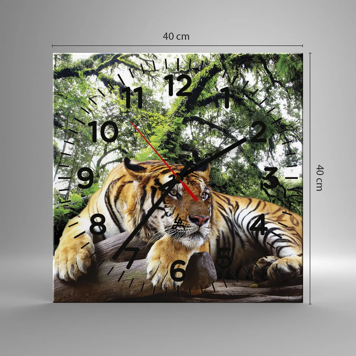 Ceas de perete - Ceas pe sticlă - Cu respect - 40x40 cm