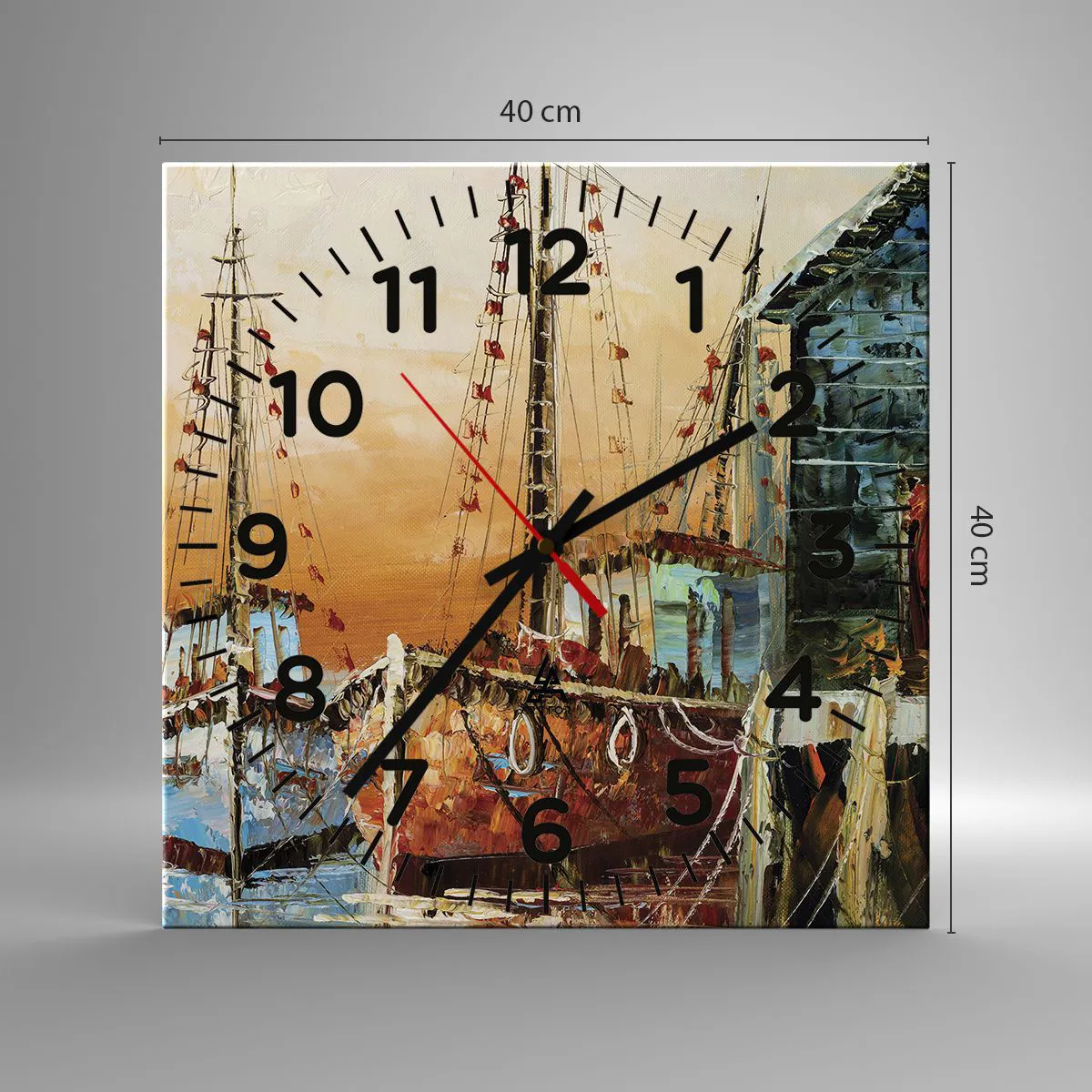 Ceas de perete - Ceas pe sticlă - Întoarcere pașnică - 40x40 cm