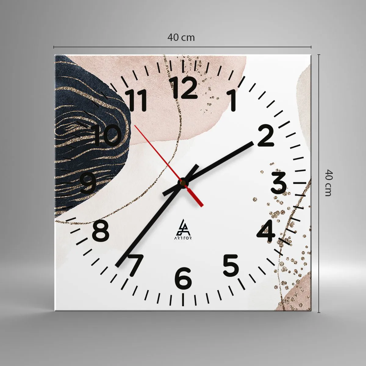 Relógio de parede - Relógio em vidro - Tudo flui - 40x40 cm