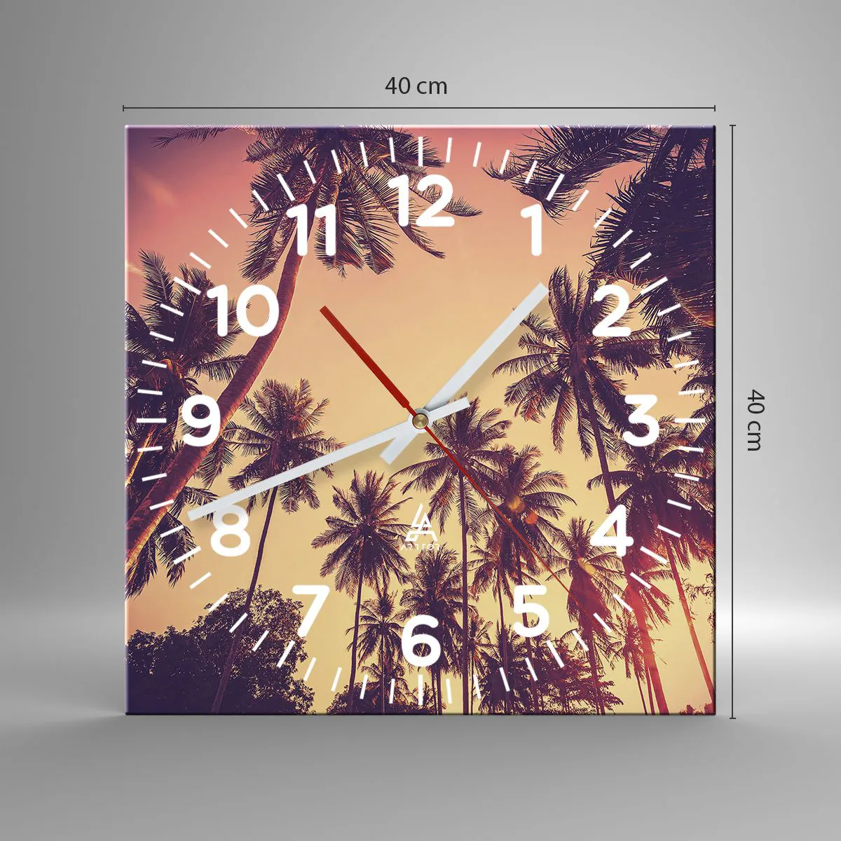 Wall clock - Clock on glass - Tropical Variation - 40x40 cm