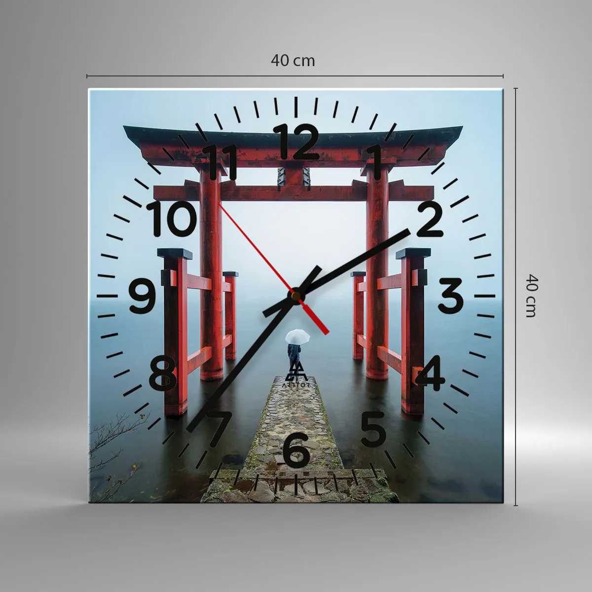 Wanduhr - Glasuhr - Japanische Träumerei - 40x40 cm