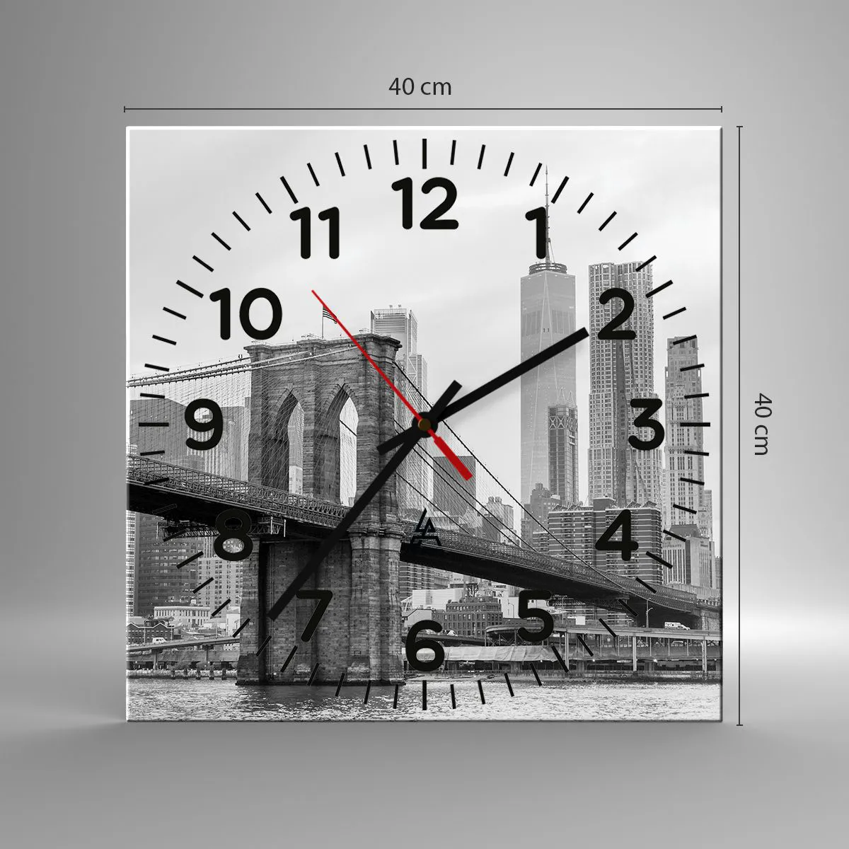 Wanduhr - Glasuhr - New Yorker Atmosphäre - 40x40 cm