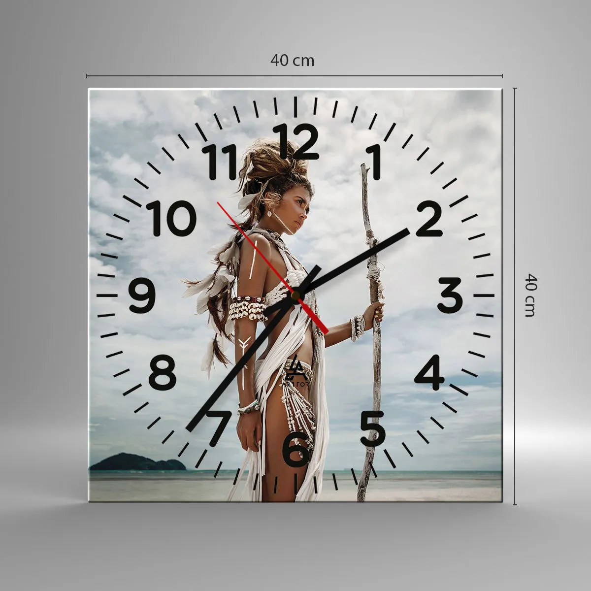 Wall clock - Clock on glass - Queen of the Tropics - 40x40 cm