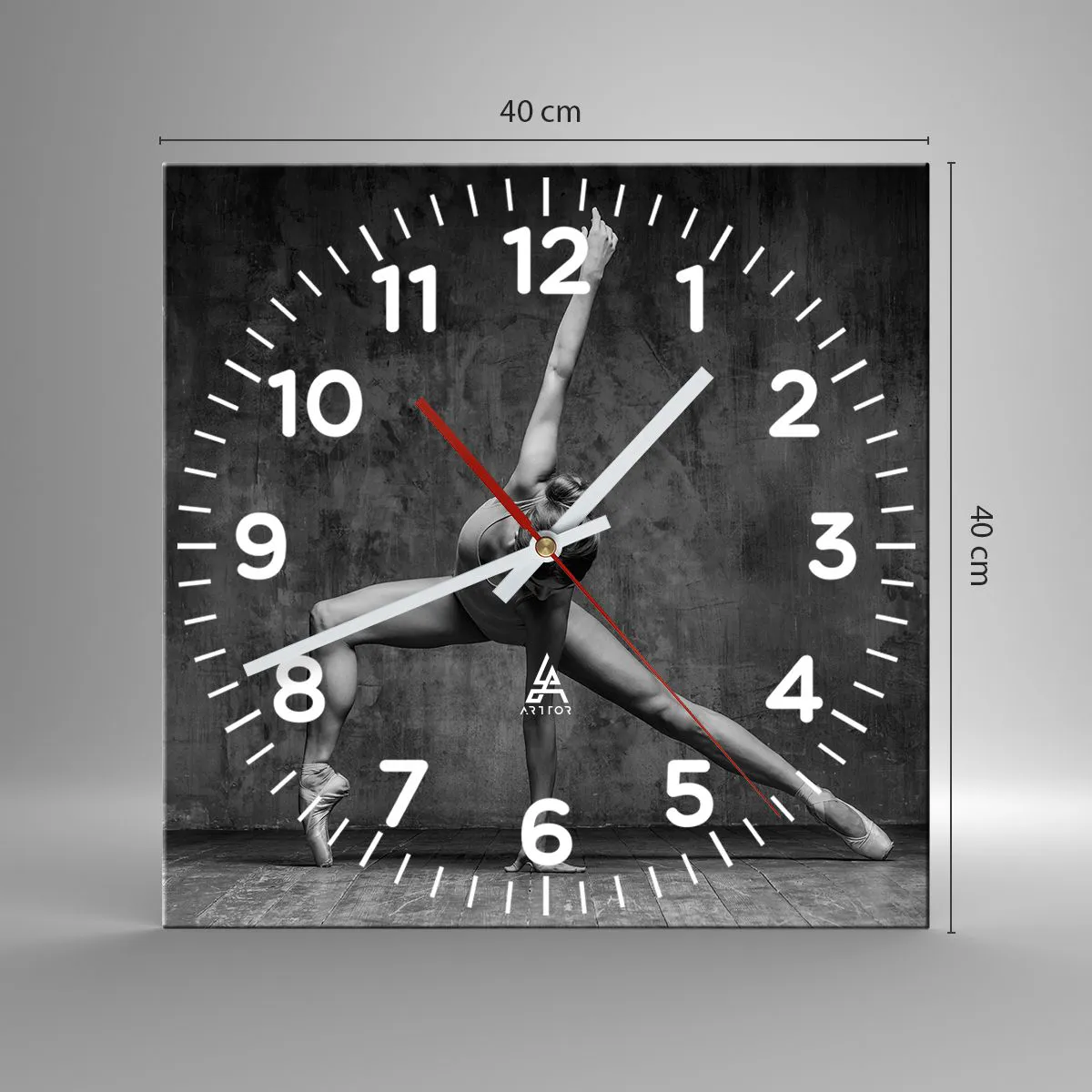 Wall clock - Clock on glass - Ideal of Balance - 40x40 cm