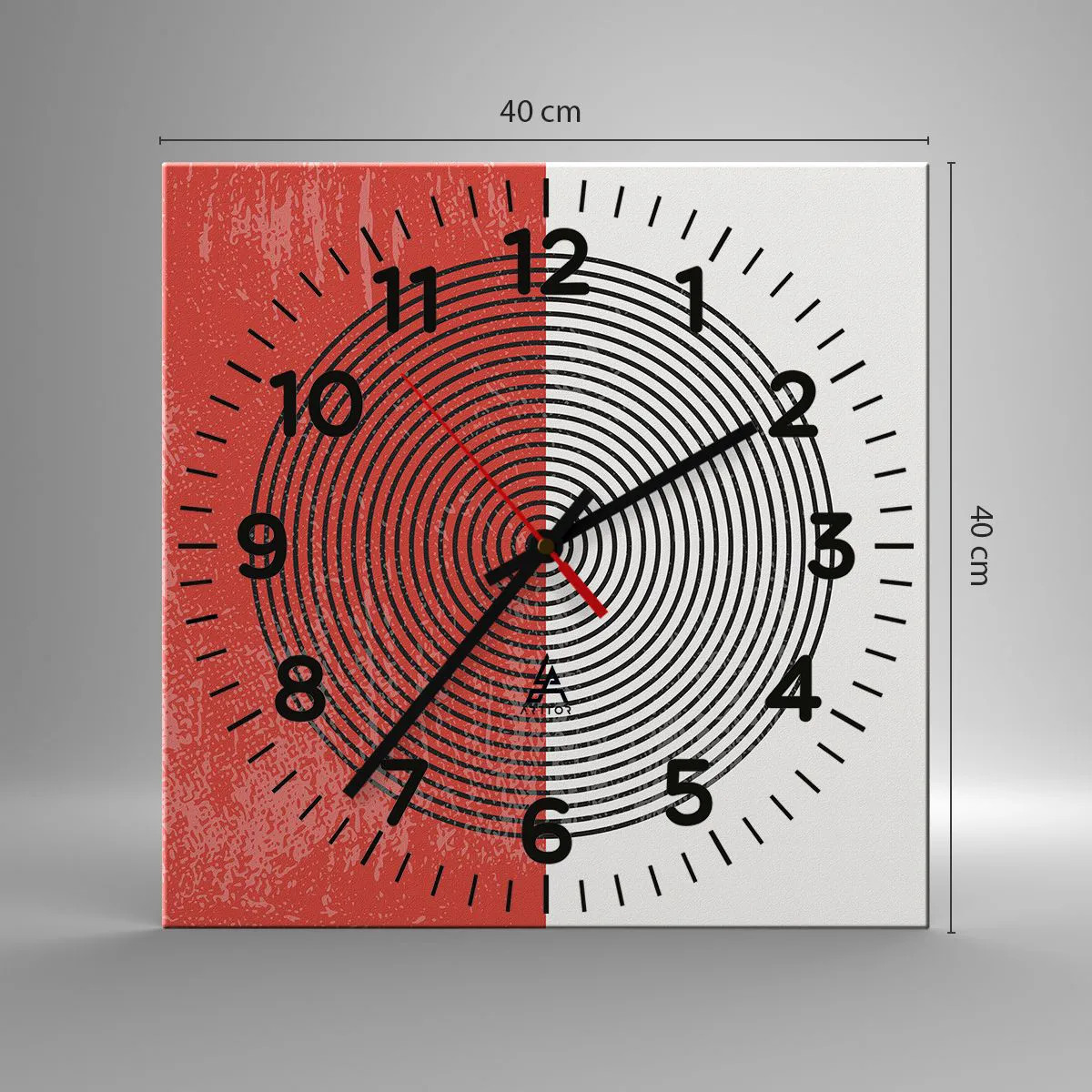 Ceas de perete - Ceas pe sticlă - Direct la subiect - 40x40 cm
