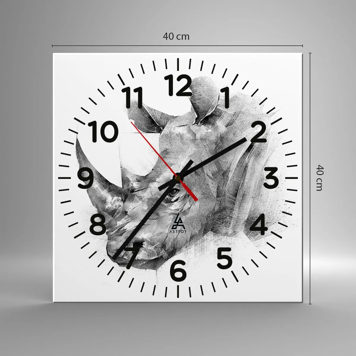 Relógio de parede - Relógio em vidro - Retrato africano - 40x40 cm