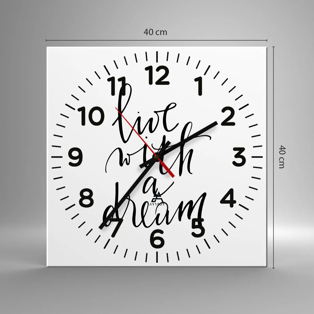 Ceas de perete - Ceas pe sticlă - Of course - 40x40 cm