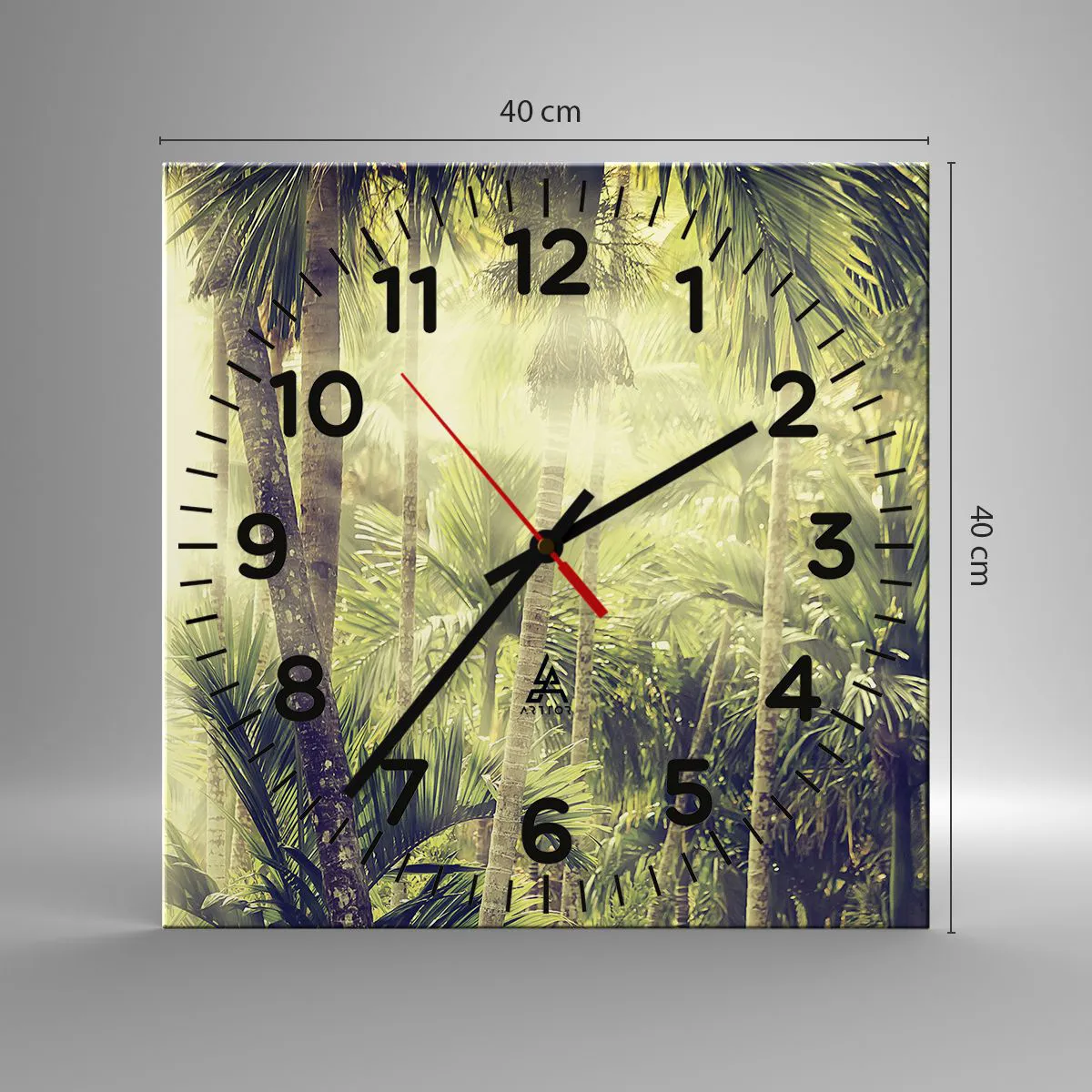 Wanduhr - Glasuhr - In grüner Hitze - 40x40 cm