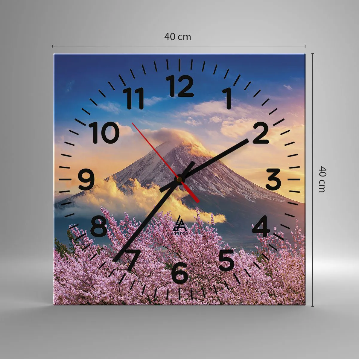 Orologio da parete - Orologio in Vetro - Sacralità giapponese - 40x40 cm