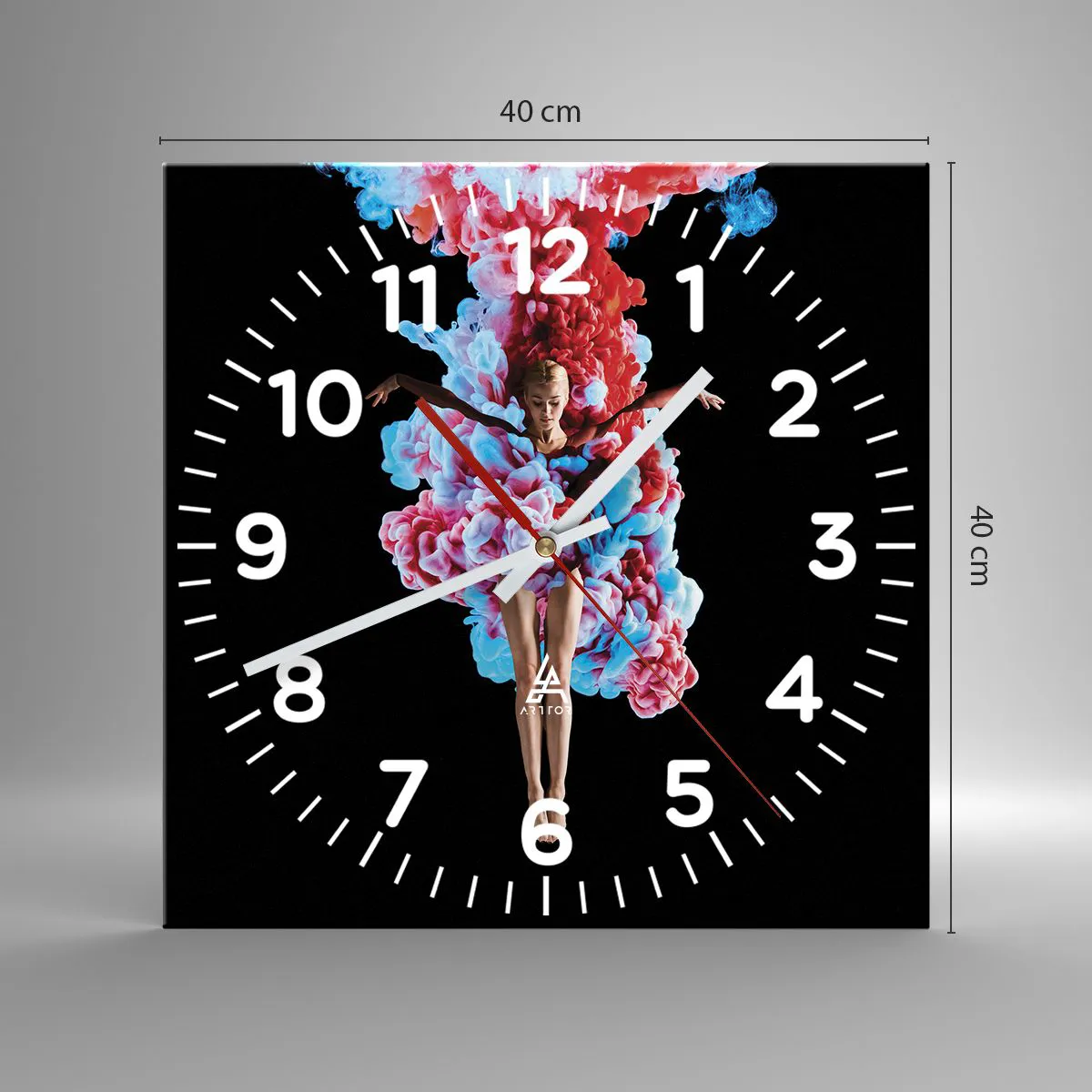 Wanduhr - Glasuhr - In voller Blüte - 40x40 cm