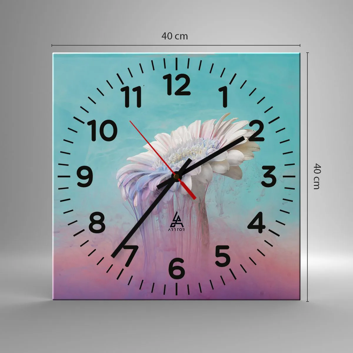 Reloj de pared - Reloj de vidrio - El inframundo de las flores - 40x40 cm