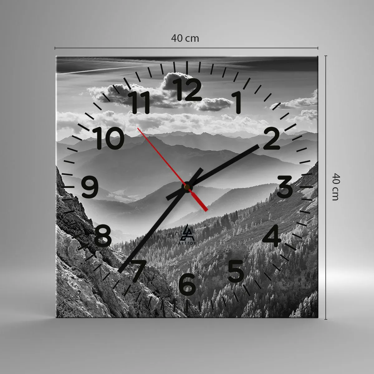 Ceas de perete - Ceas pe sticlă - Dincolo de orizont - 40x40 cm