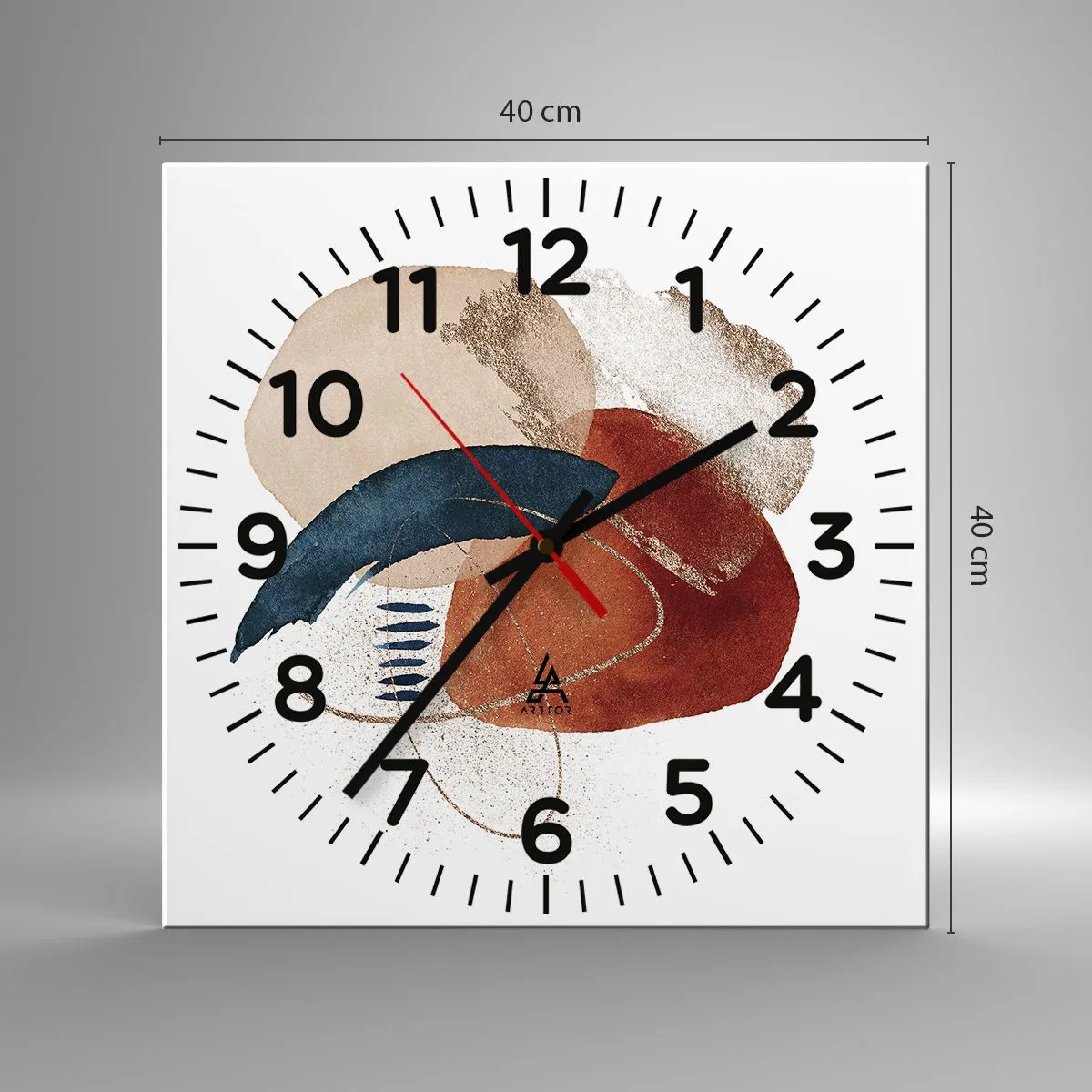 Ceas de perete - Ceas pe sticlă - Compoziție ovală - 40x40 cm