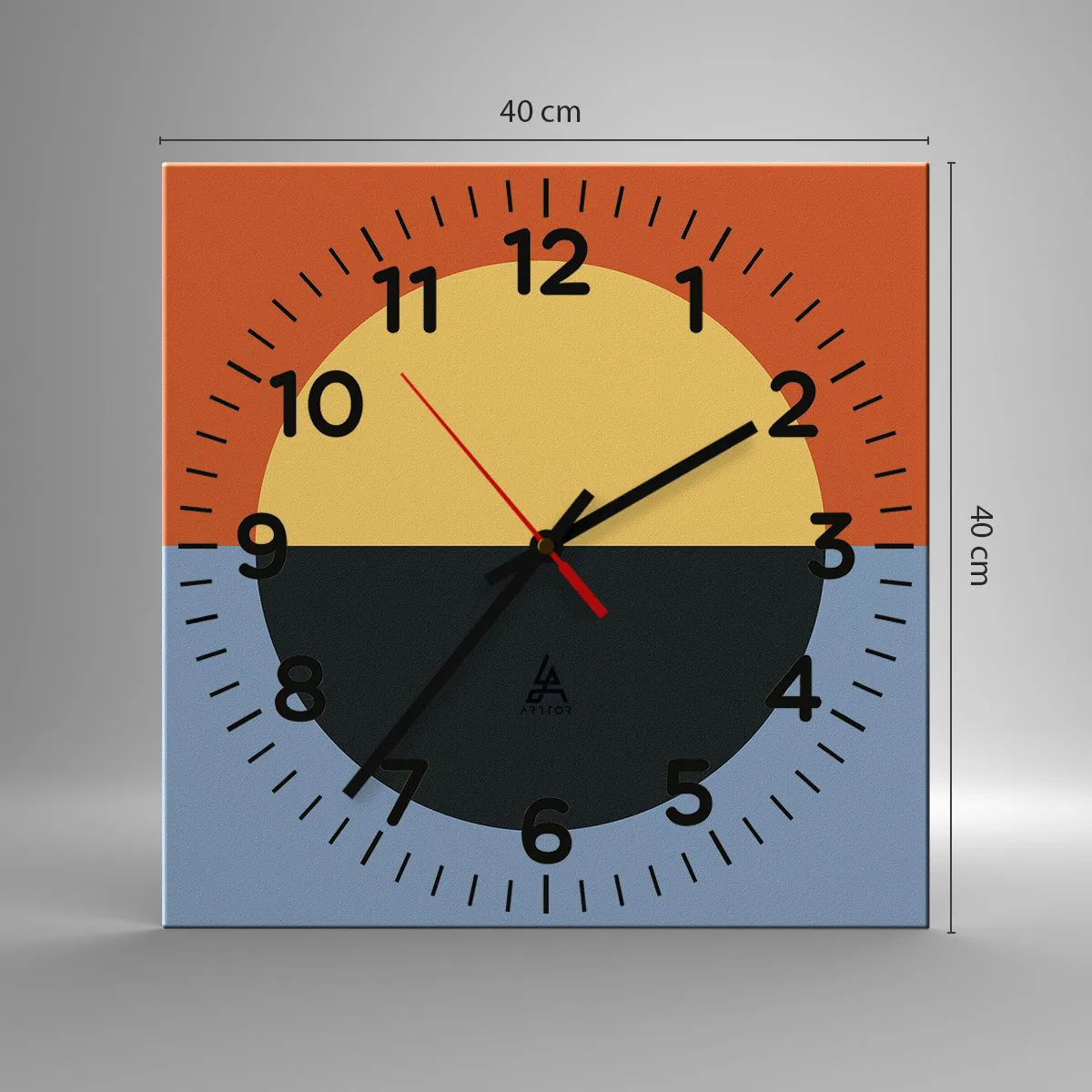 Reloj de pared - Reloj de vidrio - Una composición de calidez y frescura - 40x40 cm