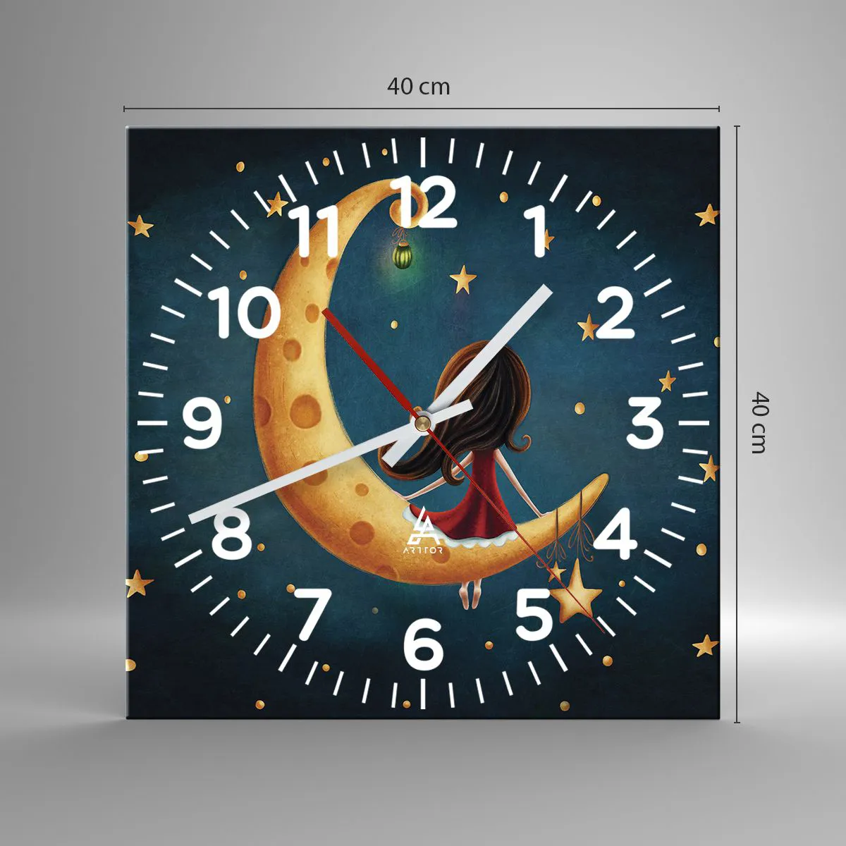 Wall clock - Clock on glass - Once Upon a Time… - 40x40 cm