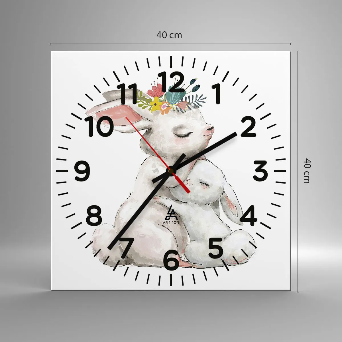 Wall clock - Clock on glass - There's No Place Like at Mum's - 40x40 cm