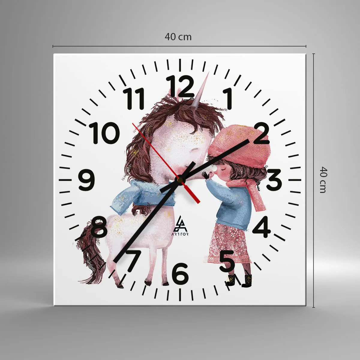 Wanduhr - Glasuhr - Ein Wintermärchen - 40x40 cm