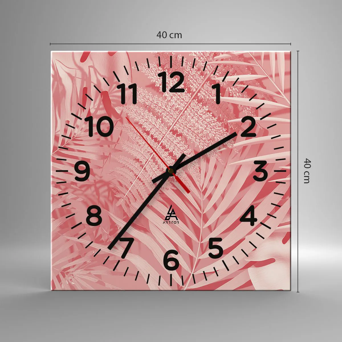 Falióra, Óra - Rózsaszín koncepció - 40x40 cm