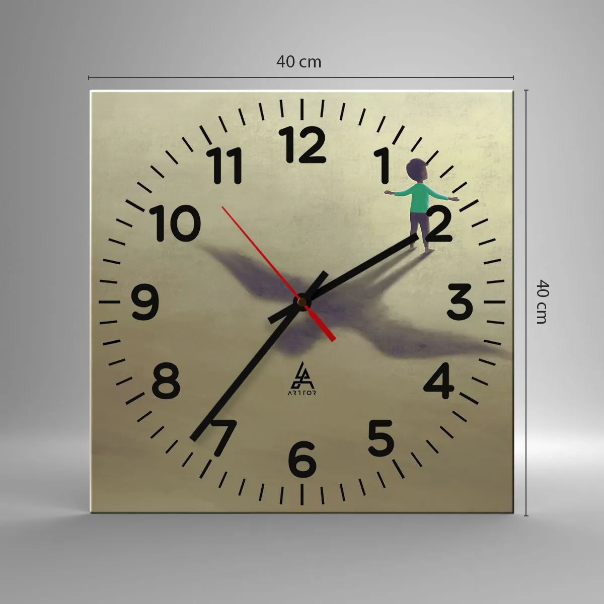 Wall clock - Clock on glass - Hero of the Future - 40x40 cm