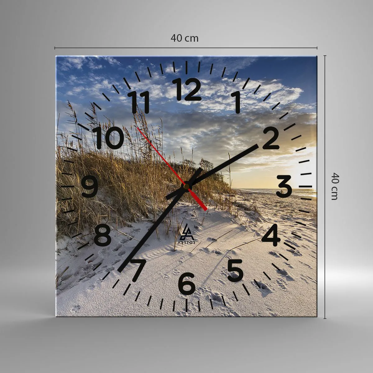 Wanduhr - Glasuhr - Einladung zu einem Spaziergang - 40x40 cm