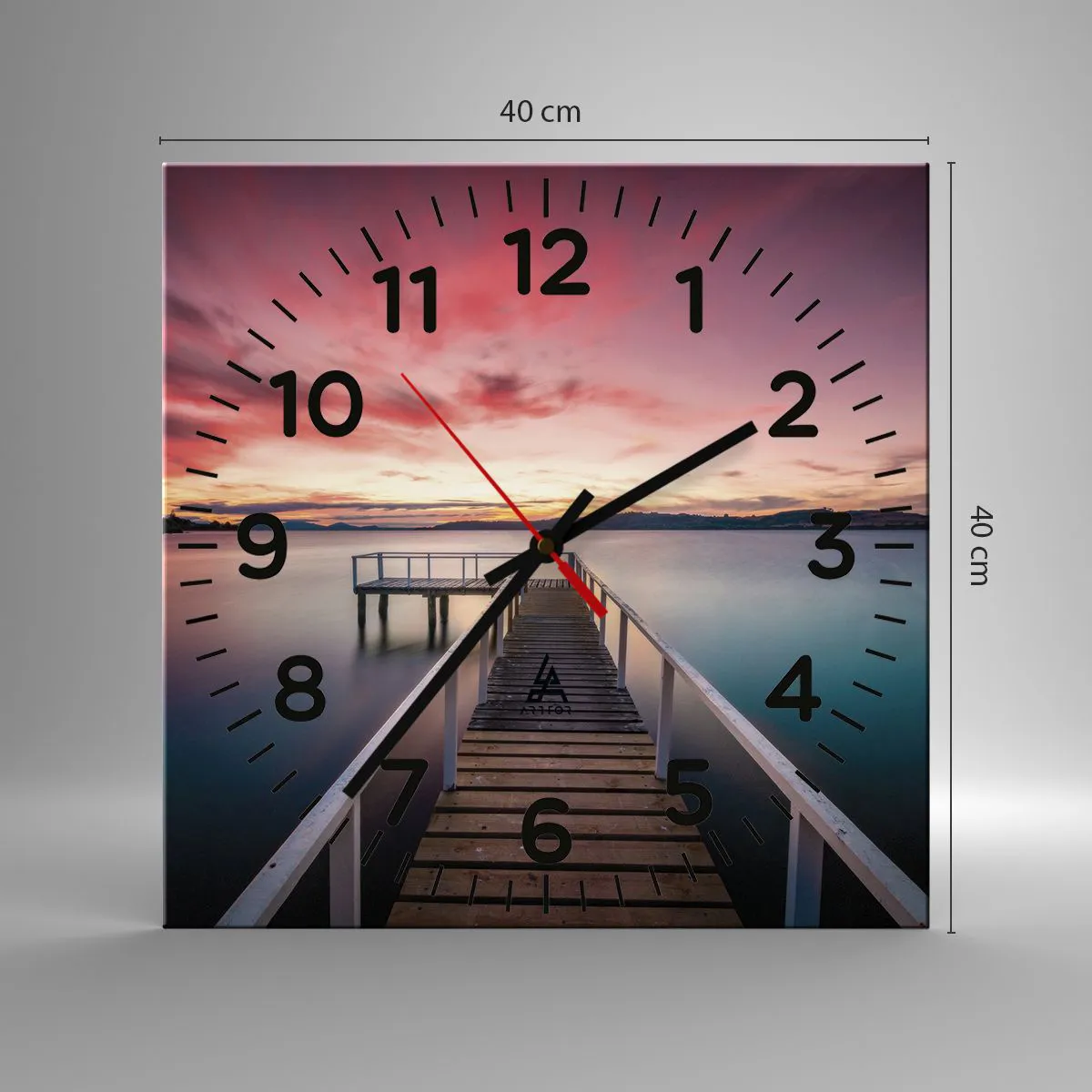 Wanduhr - Glasuhr - Die sanfte Flamme des Abends - 40x40 cm