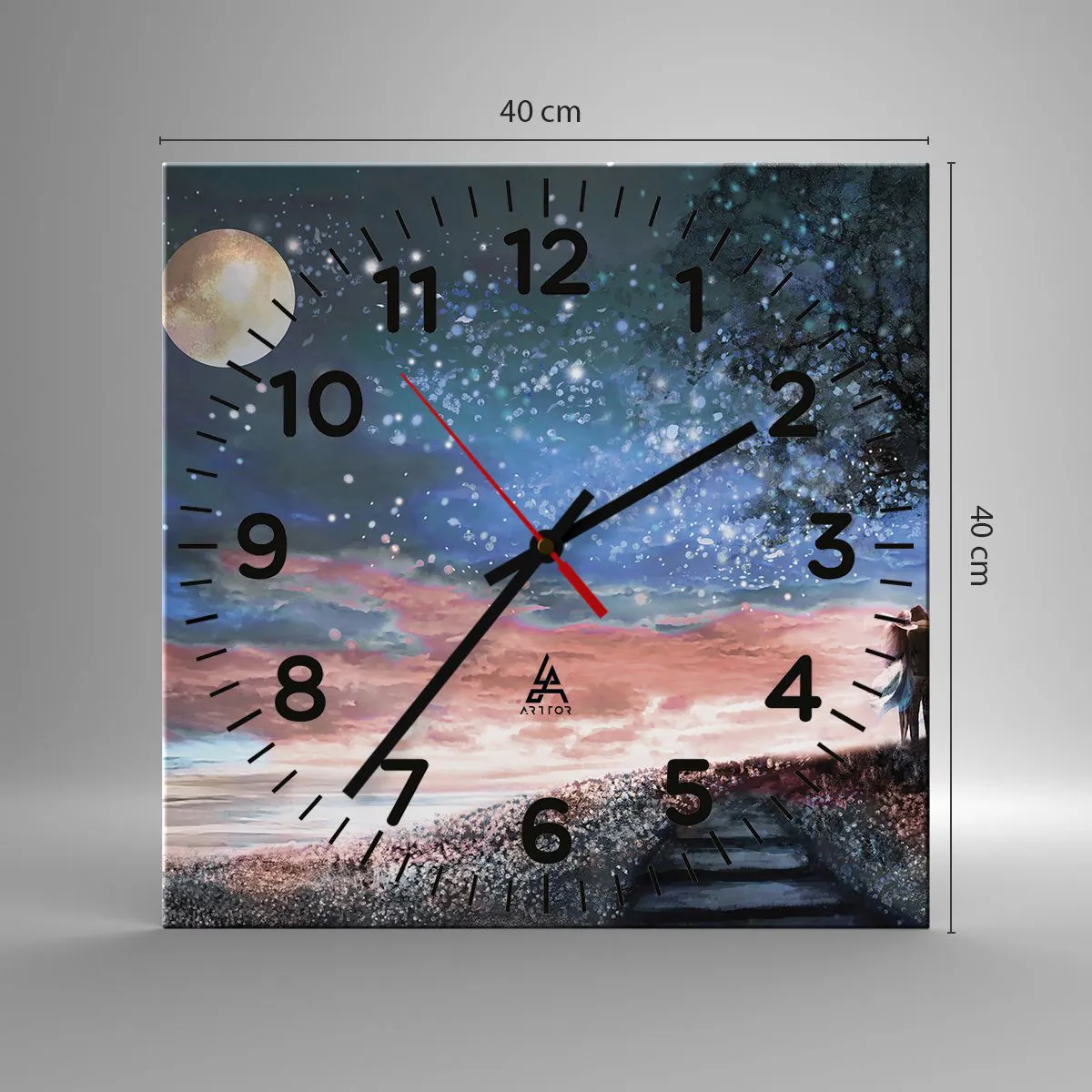 Reloj de pared - Reloj de vidrio - Un espectáculo estelar - 40x40 cm