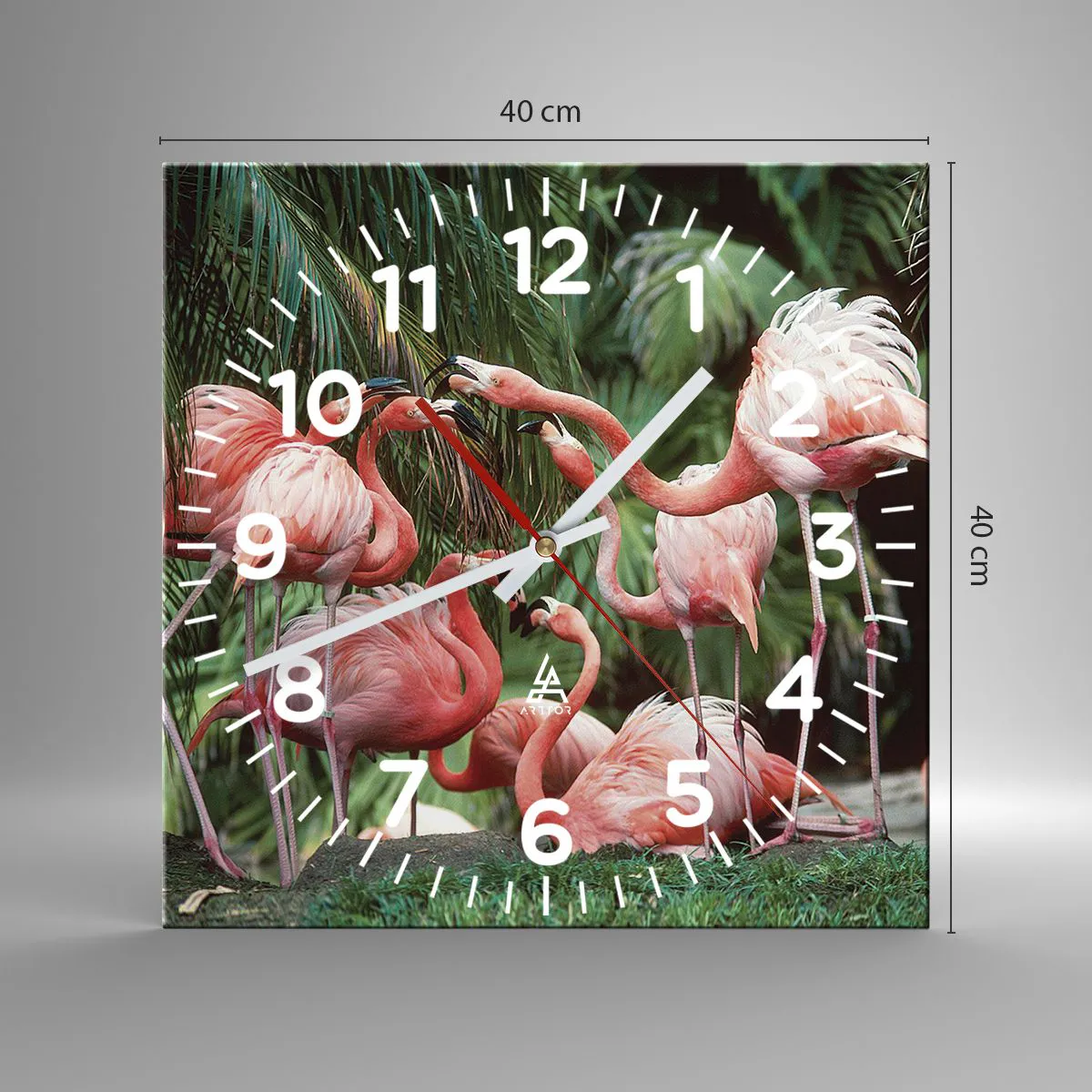 Wanduhr - Glasuhr - Nachmittagsklatsch - 40x40 cm