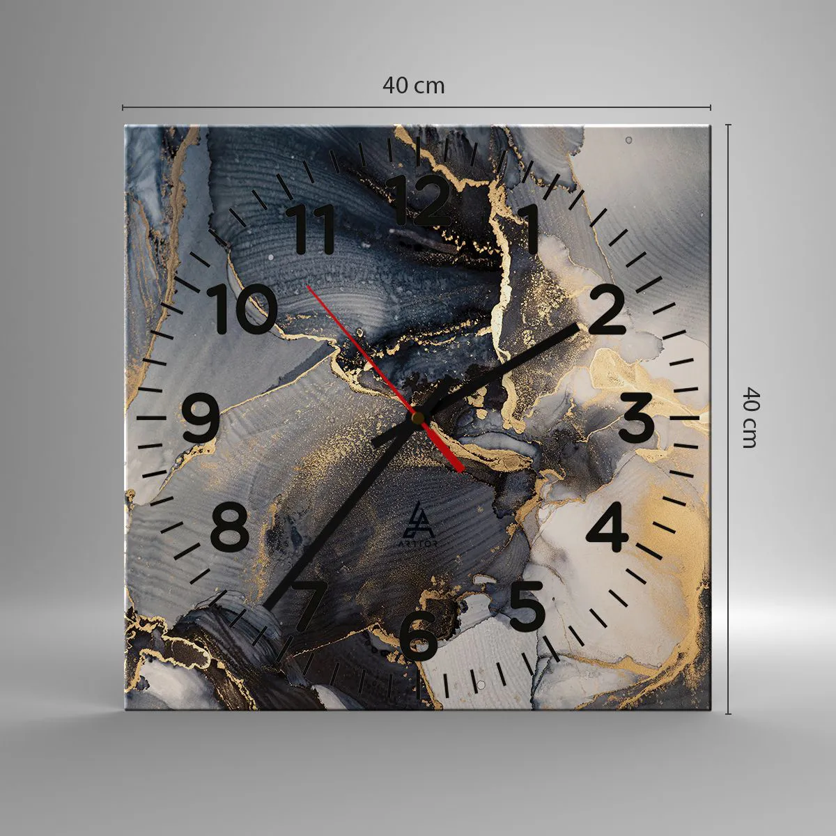 Relógio de parede - Relógio em vidro - A vida da pedra - 40x40 cm