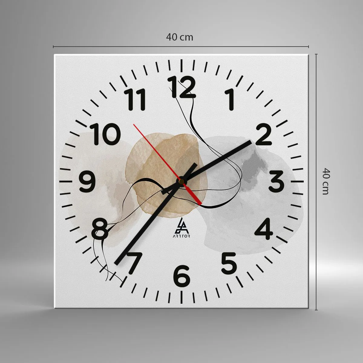 Ceas de perete - Ceas pe sticlă - Mărgele de aer - 40x40 cm