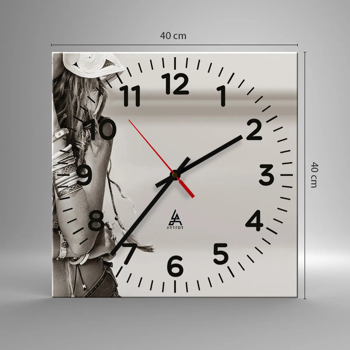 Ceas de perete - Ceas pe sticlă - Ca o fată - 40x40 cm