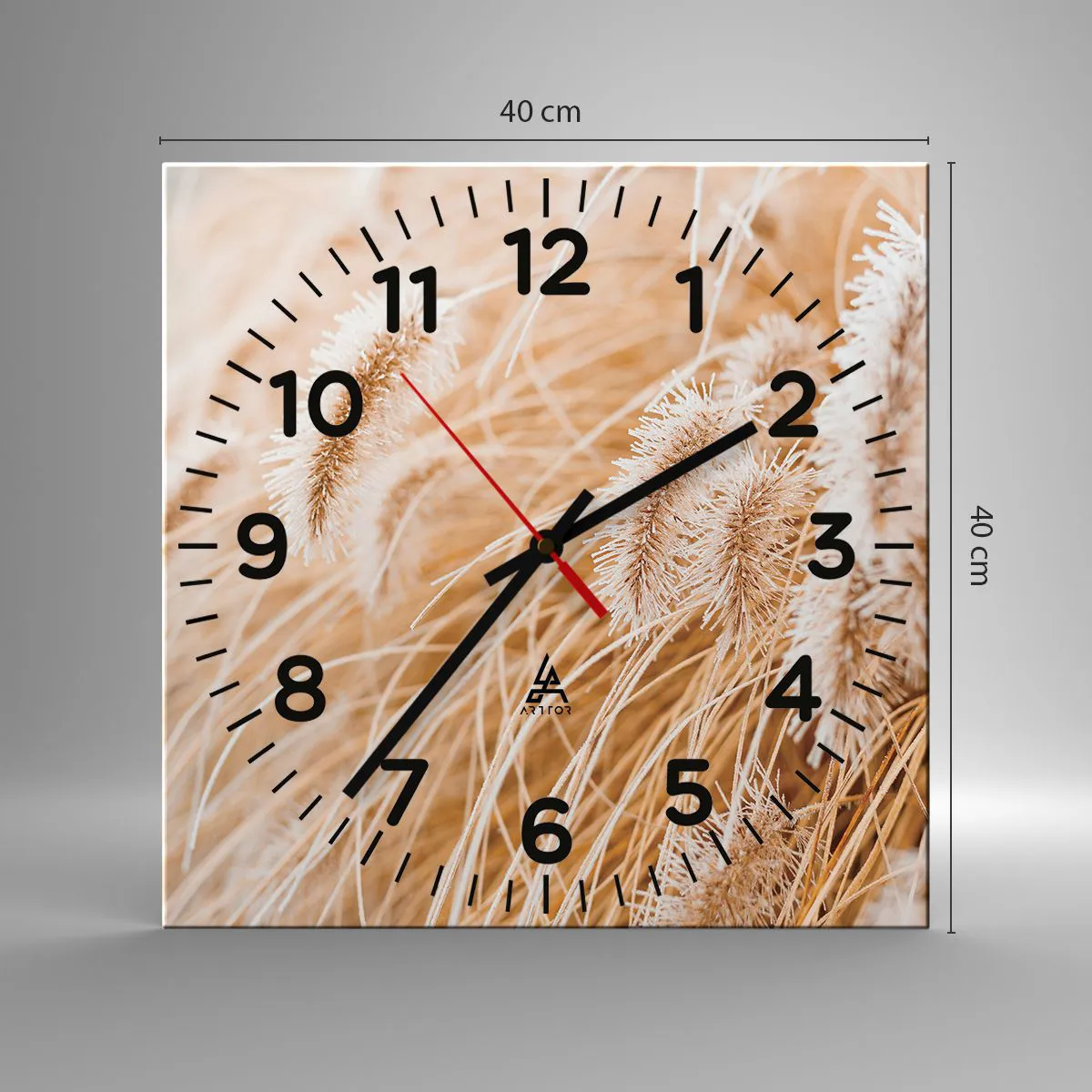 Vægur, Uret - Gyldent susen af græsser - 40x40 cm