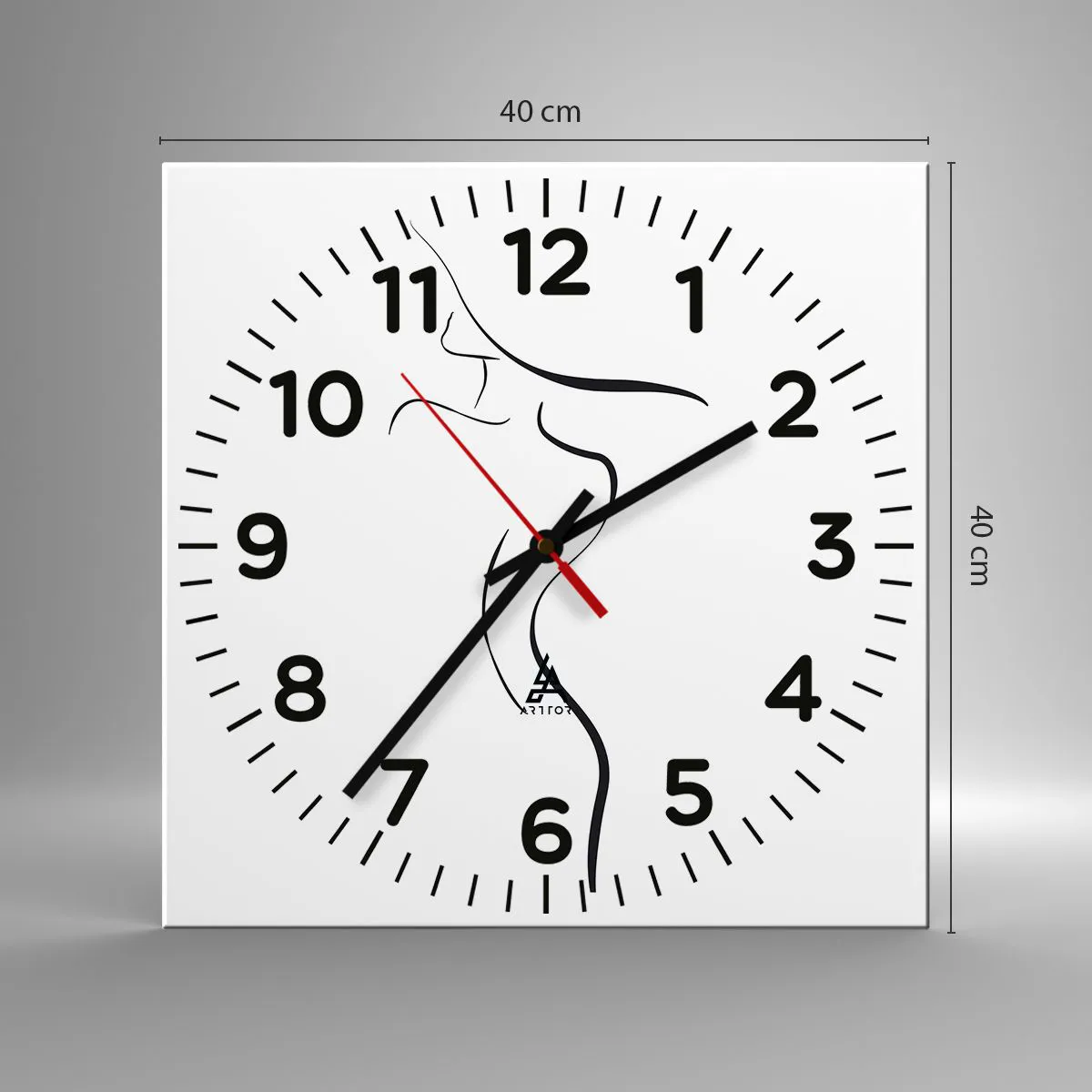 Wall clock - Clock on glass - Elusive Like a Wave - 40x40 cm
