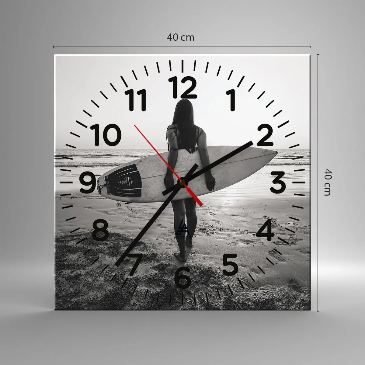 Ceas de perete - Ceas pe sticlă - Fiica valului mării - 40x40 cm
