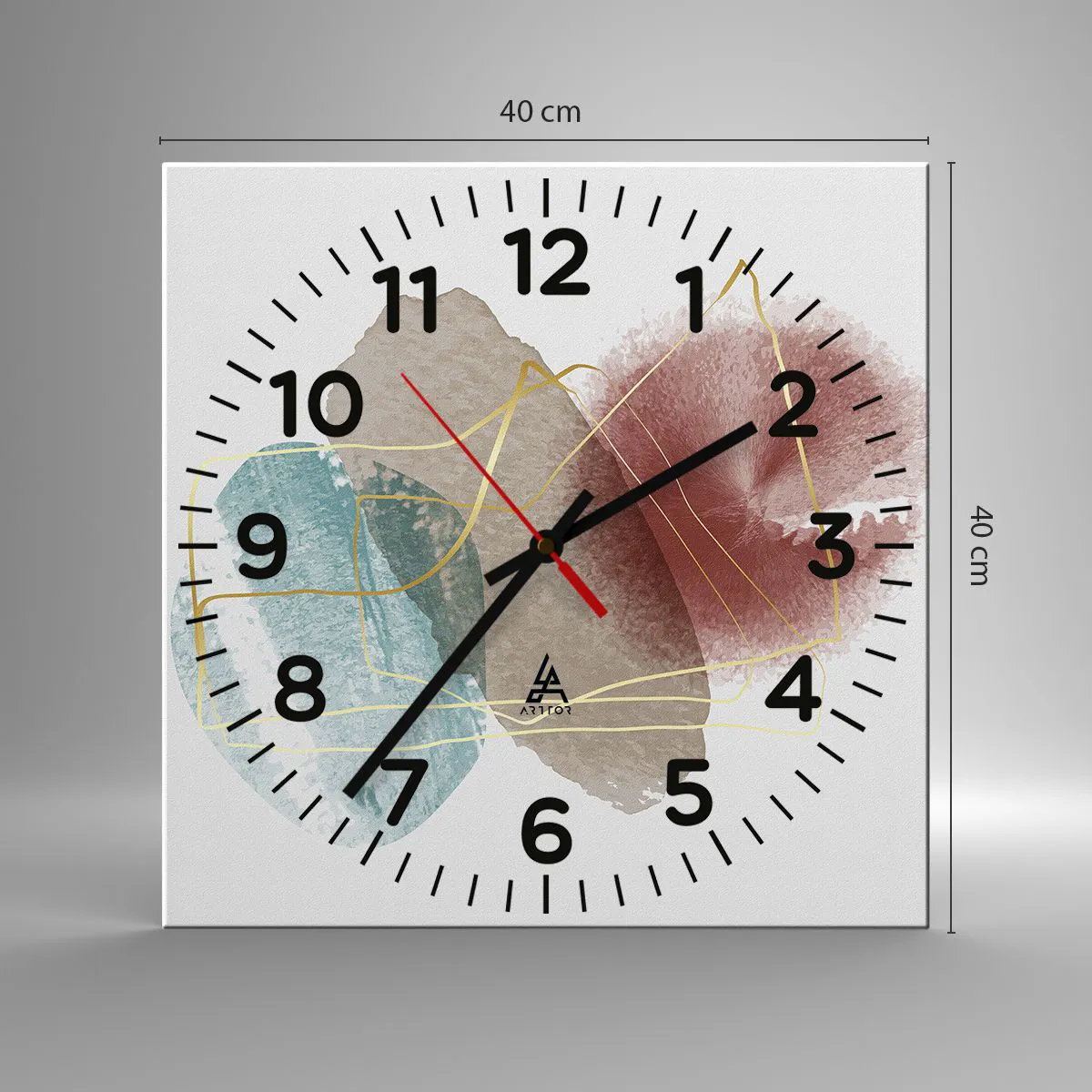 Ceas de perete - Ceas pe sticlă - Mărgele de spațiu - 40x40 cm