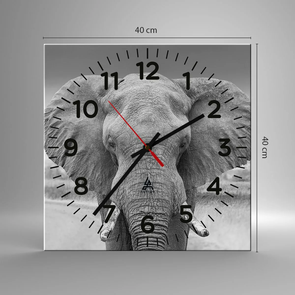 Wall clock - Clock on glass - Welcome to My World - 40x40 cm