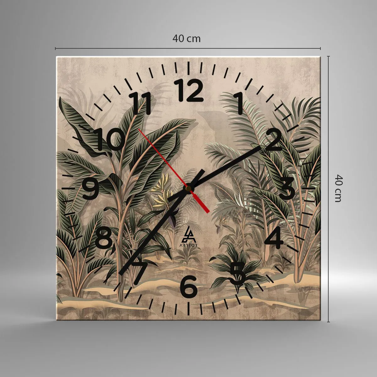 Wandklok - Klok - Een gravure in koloniale stijl - 40x40 cm