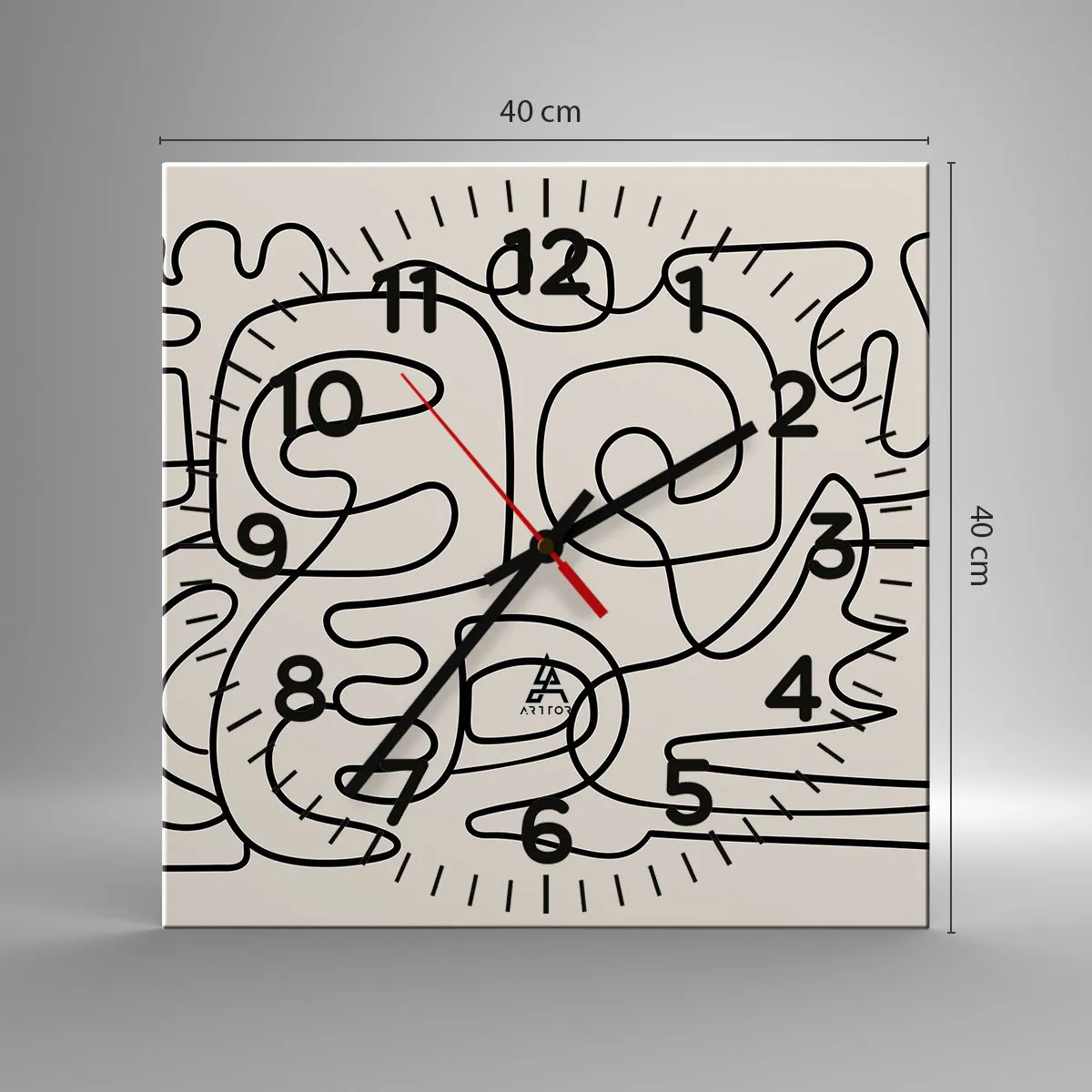 Ceas de perete - Ceas pe sticlă - Pe traseu - 40x40 cm