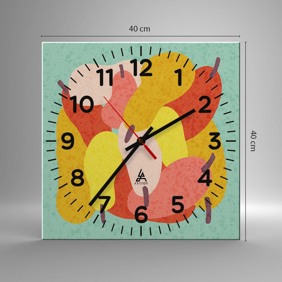 Relógio de parede - Relógio em vidro - Experimente o sol de verão - 40x40 cm