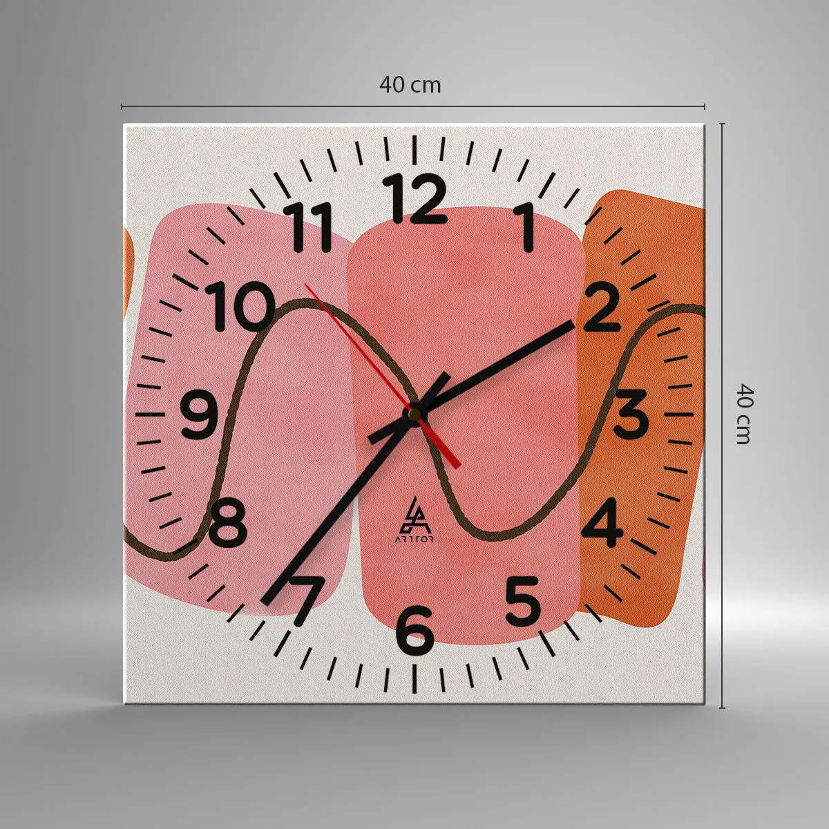 Orologio da parete - Orologio in Vetro - Il delicato movimento delle forme - 40x40 cm