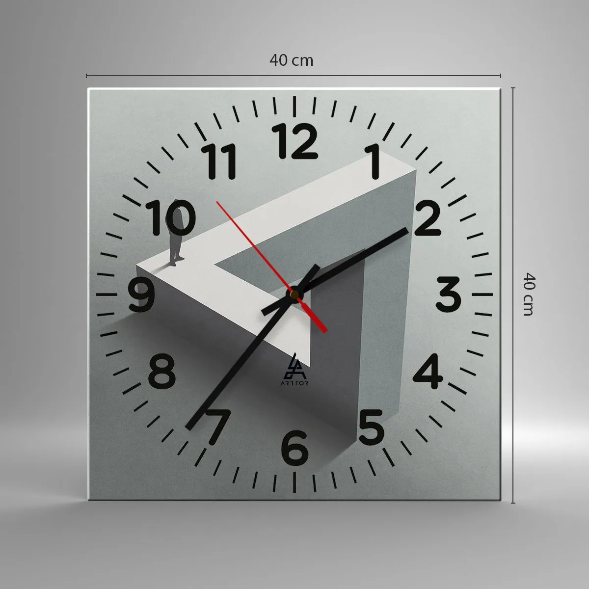 Ceas de perete - Ceas pe sticlă - Și totuși este posibil - 40x40 cm