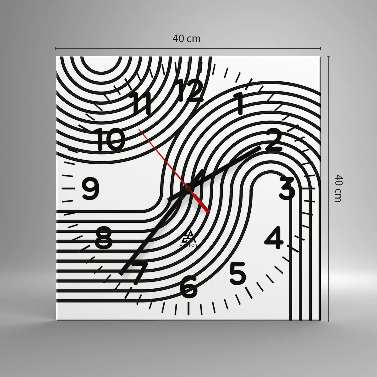 Wanduhr - Glasuhr - An der Kurve - 40x40 cm