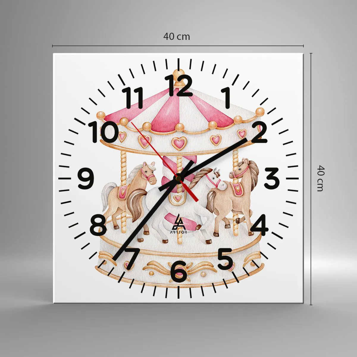 Zegar ścienny - Słodki świat dzieciństwa - 40x40 cm