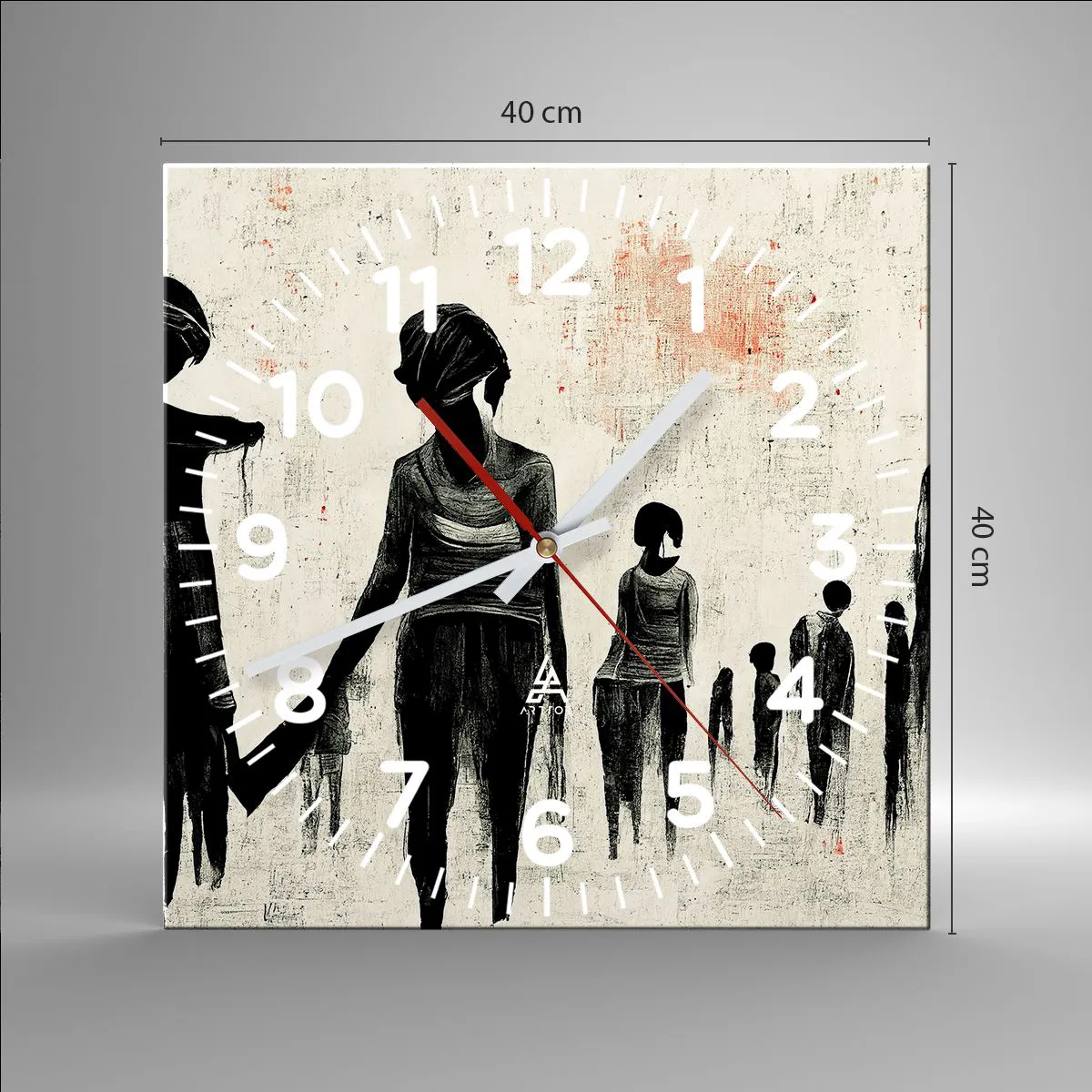 Wanduhr - Glasuhr - Gegen die Einsamkeit - 40x40 cm